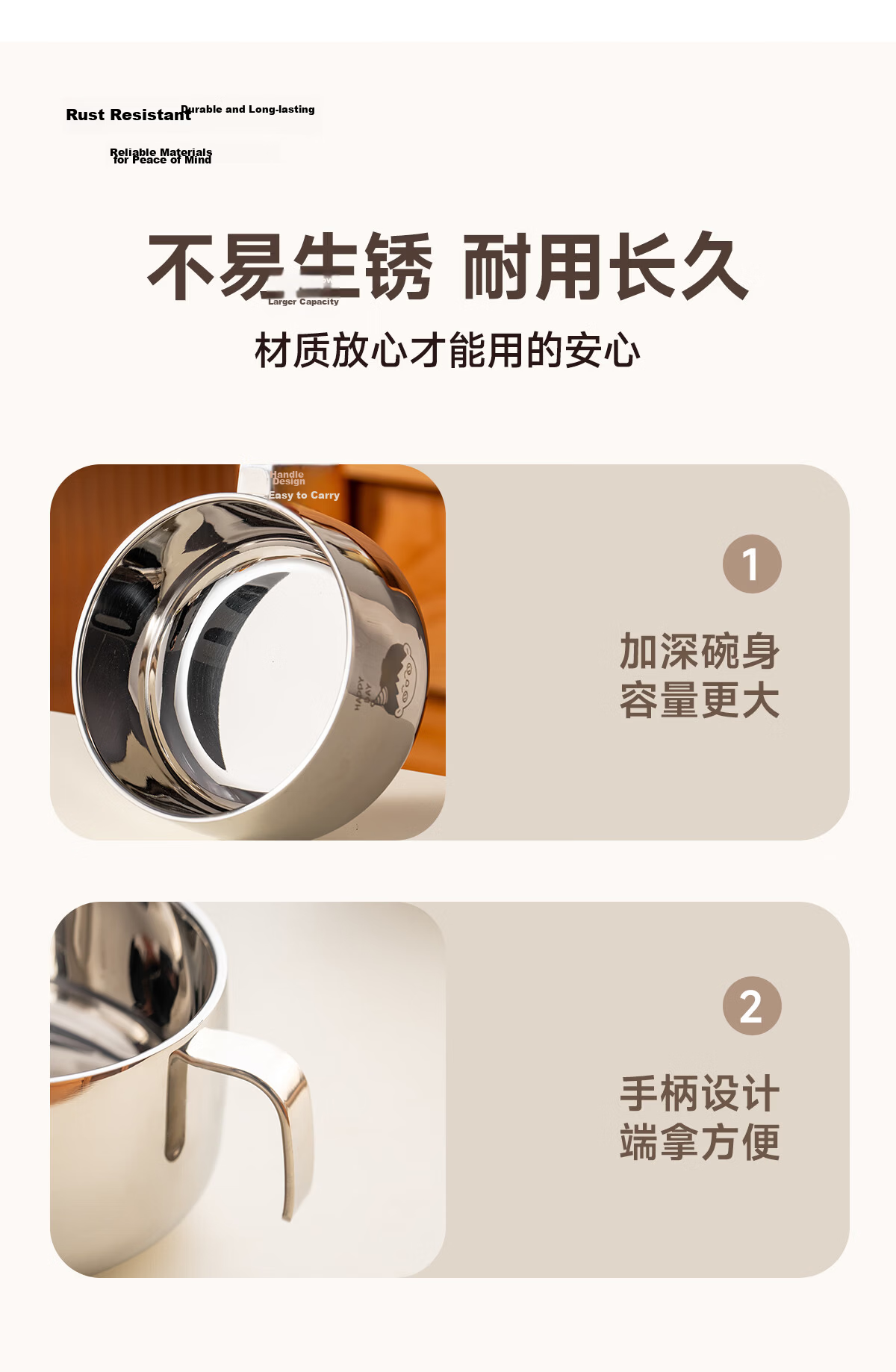 Onlycook 316L Stainless Steel Double-Handle Covered Baby Food Bowl with Suction Base, Infant And Toddler Tableware - Lion Design 550ml 11