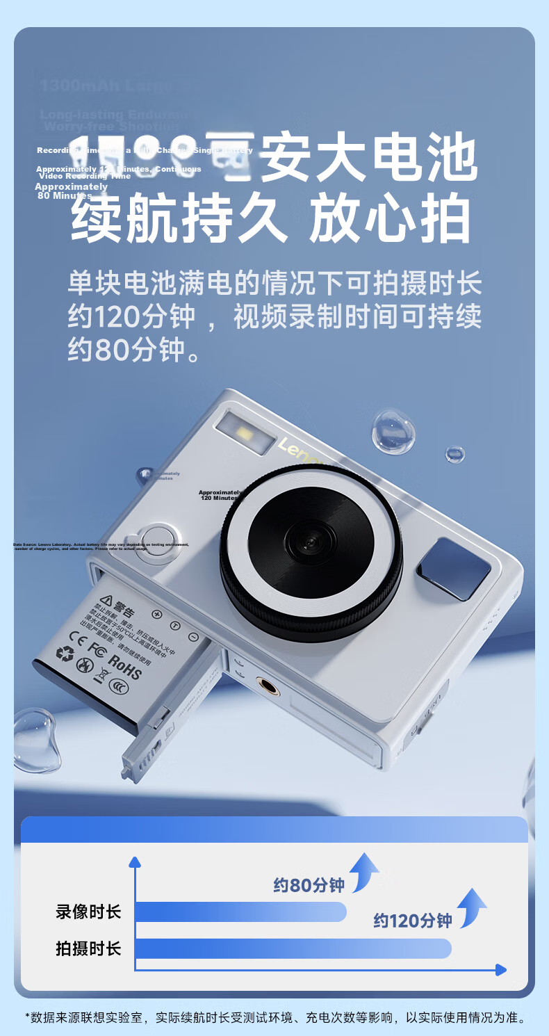 Lenovo C55 Student Selfie 64MP High-Definition Digital Camera, Birthday Gift for Girls, Entry-Level Mirrorless Camera, Campus Travel, Mirrorless Ccd Alternative, COMS Card Camera, 128GB 7