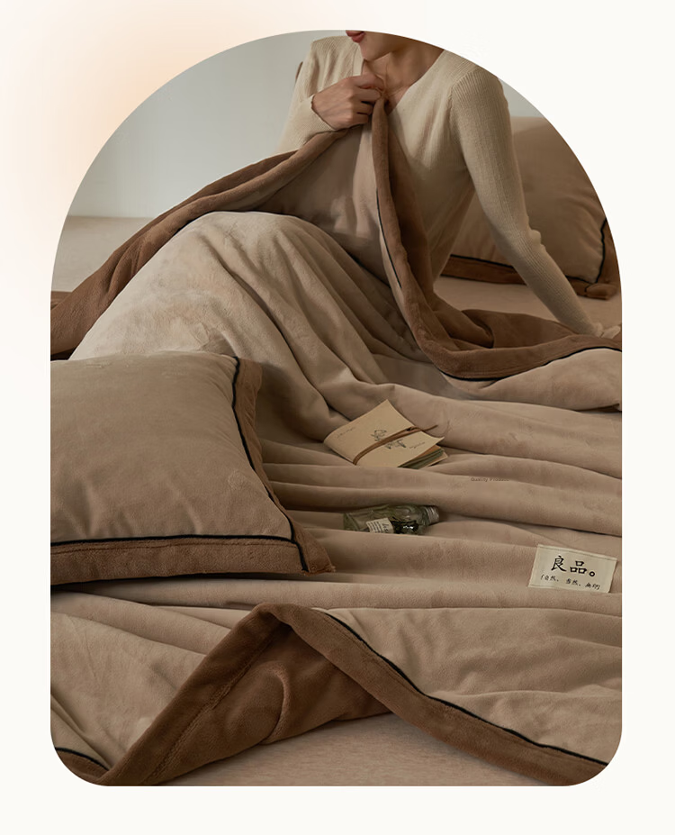 Wuyinliangpin Double-Sided Winter Milk Velvet Blanket, Office Nap Thickened Throw, Nordic Style Towel Blanket, 200*230cm 16