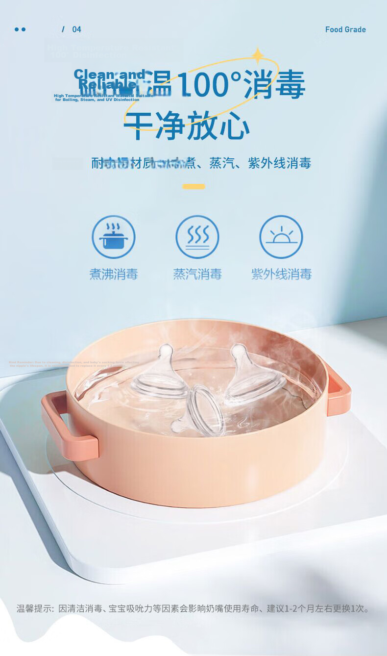 Bulangboshi Baby Nipple, Wide-Neck Silicone Anti-Choking Y-Shaped Hole, Suitable for 9 Months+ And Complementary Food Stage (1 Piece), Aibao Xuan PLUS 6