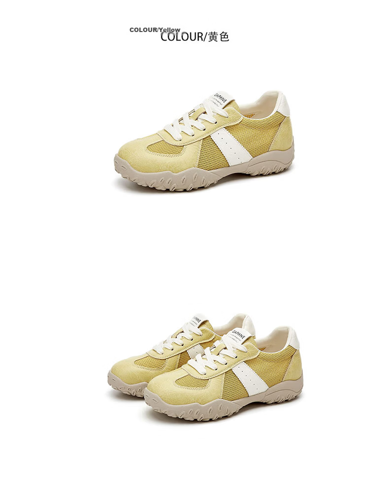 DAPHNE Women's Sports Casual Shoes, Lightweight Breathable, Height-Increasing Low-Top Lace-Up Training Shoes, Comfortable Travel Shoes, Beige, Size 36 27