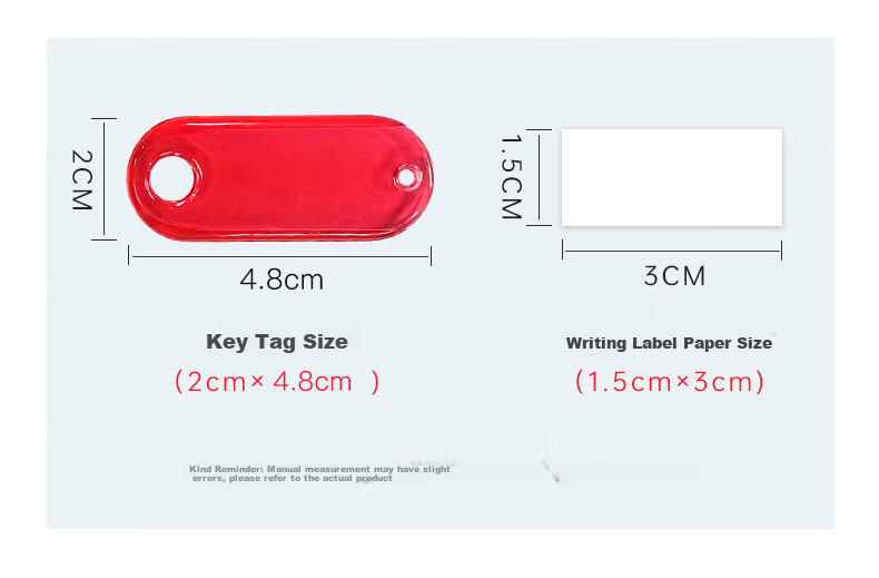 Befon Key Tag, Key Ring Classification Mark, Key Label Tag, Key Management 0092 Office Key Tag, Stationery Supplies, Transparent Color, 50 Pieces 9