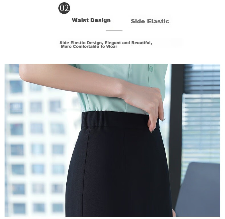 Yaotong Elastic Waist High-Waist Summer Short Skirt Women's Pencil Skirt Office Workwear 6
