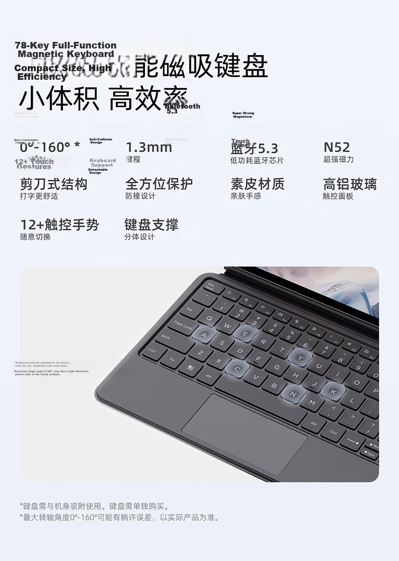 Nubia Tablet Pro, 10.9-Inch Tablet, Snapdragon 8 Gen3, 2.8K Ultra-Clear True Color Screen, 10000mAh Battery, 16GB+512GB, Aurora Silver 22