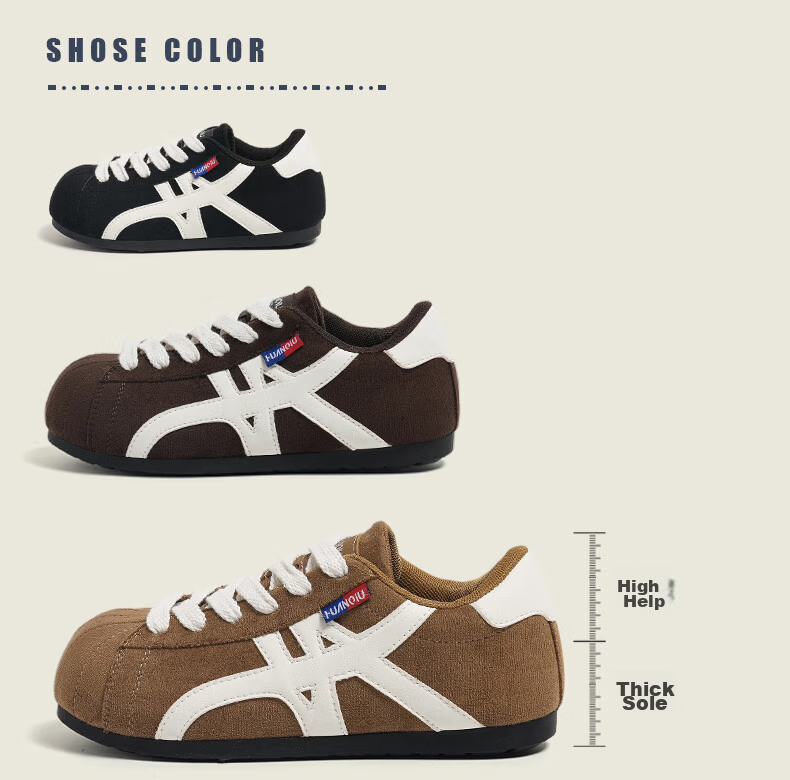 Global Red Vintage German Training Shoes Women's 2026 New Height-Increasing Sports Casual Soft Sole Sneakers 2