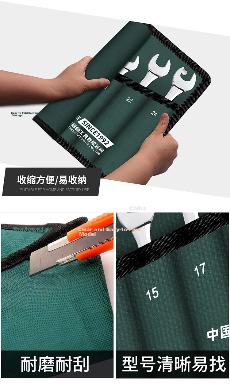 GREENER Wrench Set for Home Use, Open-End And Box-End Combination, 22-Piece Set, 6mm-32mm Quick-Fix Fixed Wrenches for Car Repair 6