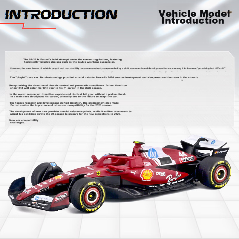 Bburago 1:64 Ferrari SF25 Hamilton No.44 Racing Car Alloy Toy Model 3