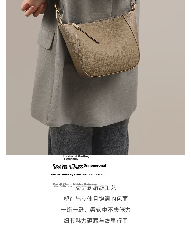 Viney Women's Leather Crossbody Dumpling Bag Luxury Commuter Shoulder Bag Birthday Gift for Girlfriend Wife 5