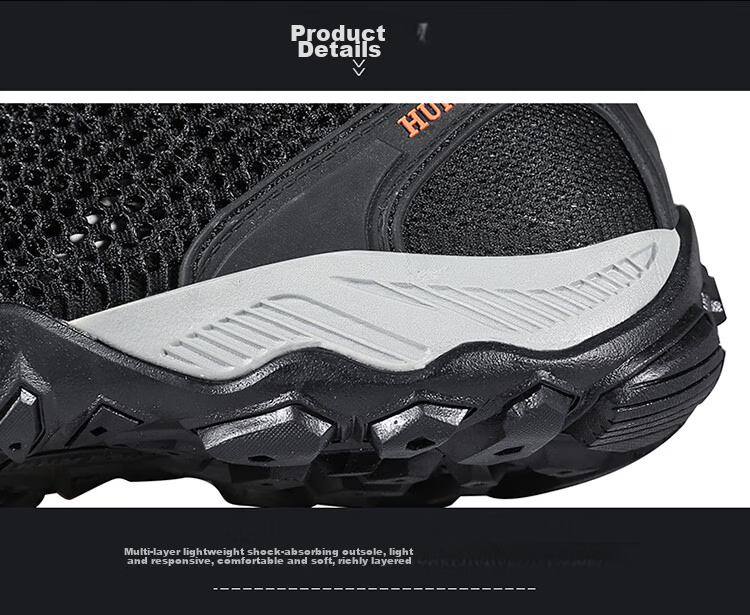 HUMTTO Mesh Hiking Shoes Non-slip Wear-resistant Men's Outdoor Mountaineering Breathable Casual Shoes Sand Camouflage Size 43 18