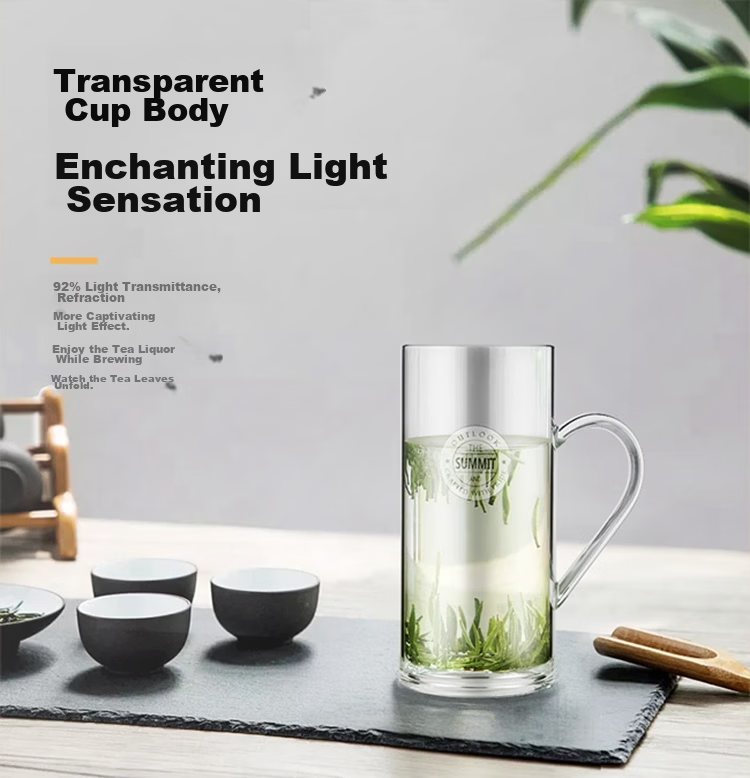 Fuguang Heat-Resistant Large Capacity Explosion-Proof Glass Flower Tea Cup with Handle for Men and Women, Coffee Office Water Mug 3