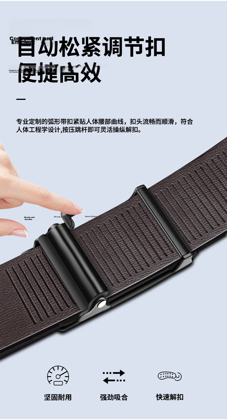 CARTELO Men's Genuine Leather Ratchet Belt Automatic Buckle Waistband Birthday Gift for Boyfriend Husband Dad Father 8