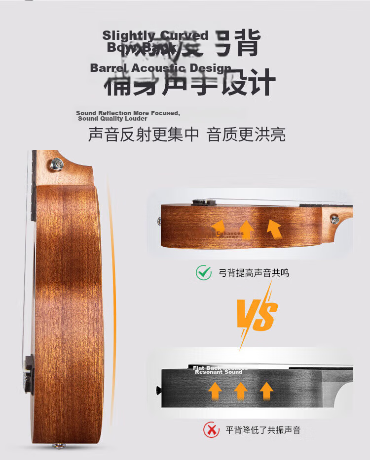 AODSK AUC-P08 Ukulele for Beginners, 23-Inch Sapele Wood Small Guitar 7