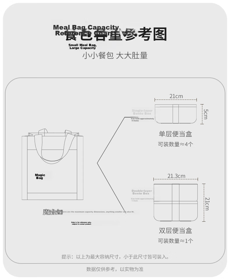 CAMUZ Japanese-Style Insulated Lunch Bag, Bento Box Pouch, Office Worker's Lunch Bag, Simple And Stylish Lunch Bag, Black Magic Bag 5