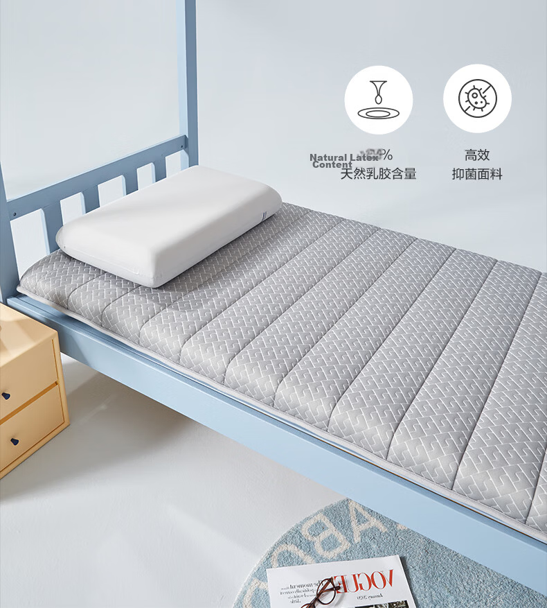 BEYOND Home Textiles Back-To Season Antibacterial Latex Student Mattress Dormitory Single Bunk Bed Pad Mattress Sleeping Mat 90*195cm 9