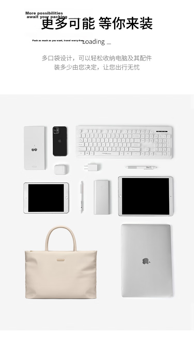 GOLF Women's Laptop Bag 14/15 Inch Business Briefcase Shoulder Crossbody Bag for Huawei Apple Business Trip 13