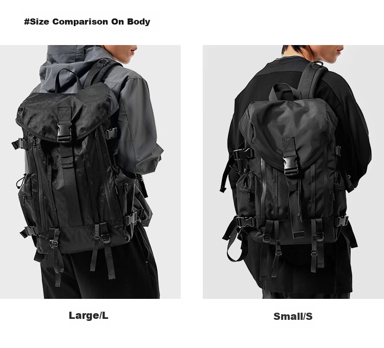 MYEDITION Trendy Backpack Outdoor Travel Water-Resistant Large Capacity Laptop Student School Bag Black Large 36