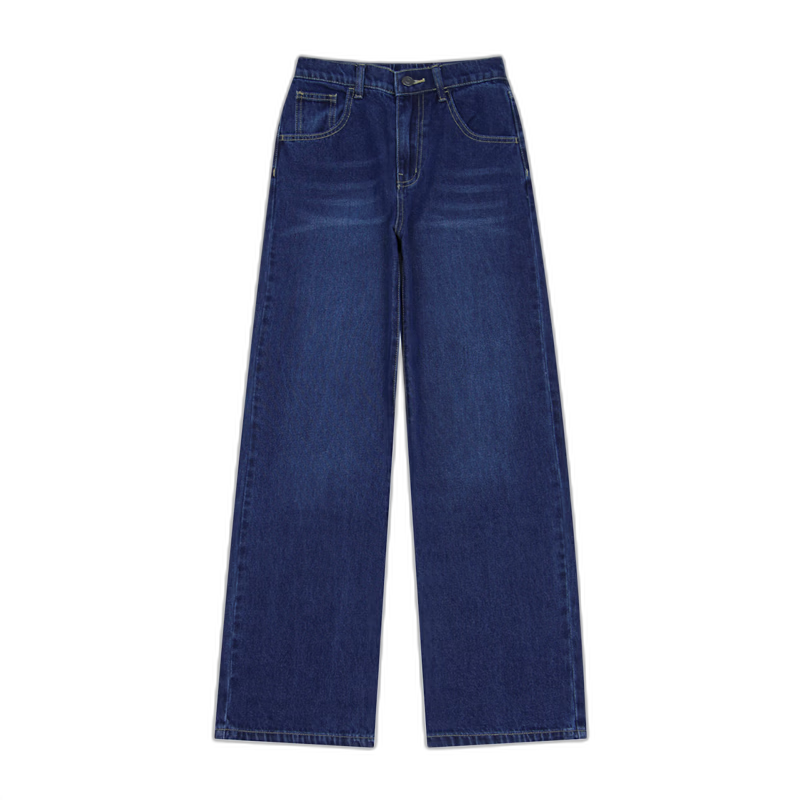 Giordano Women's Cat Whisker Jeans Autumn Winter Pure Cotton Semi-Elastic Waist Vintage Straight Leg Jeans 13415152