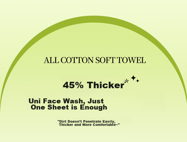 Unifree 100% Cotton Facial Wipes 60 Sheets 5 Packs Thickened Disposable Soft Cotton Towels Family Pack Makeup Remover Wipes 7