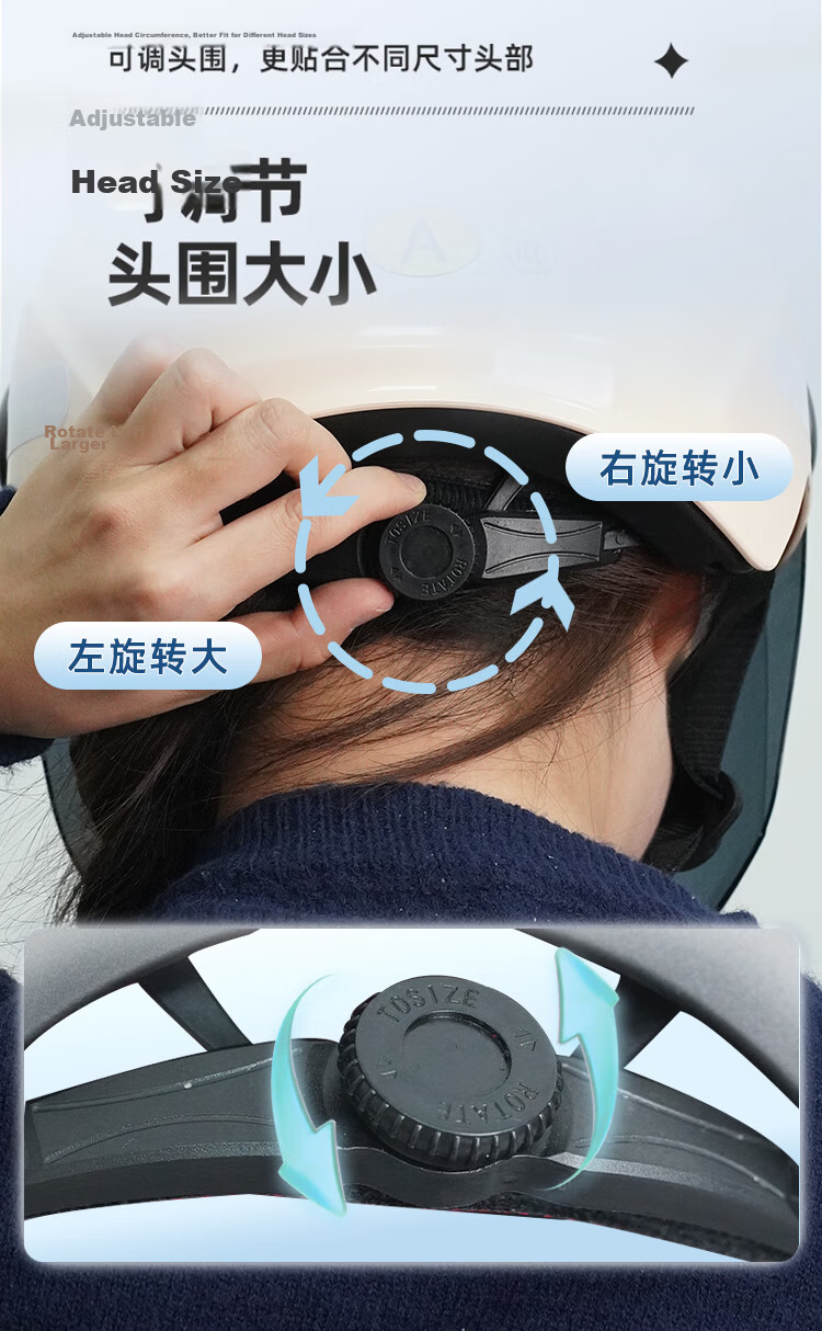 Che Xiaoping Motorcycle Helmet Electric Vehicle 3C Certified Safety Helmet Summer Sun Protection Dual Lens Adjustable Black Unisex 6