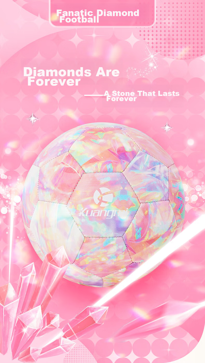 Kuangmi Football Diamond Tie-Dye Student Soccer Ball Youth Size 5 Professional Exam Competition Training Birthday Gift 1