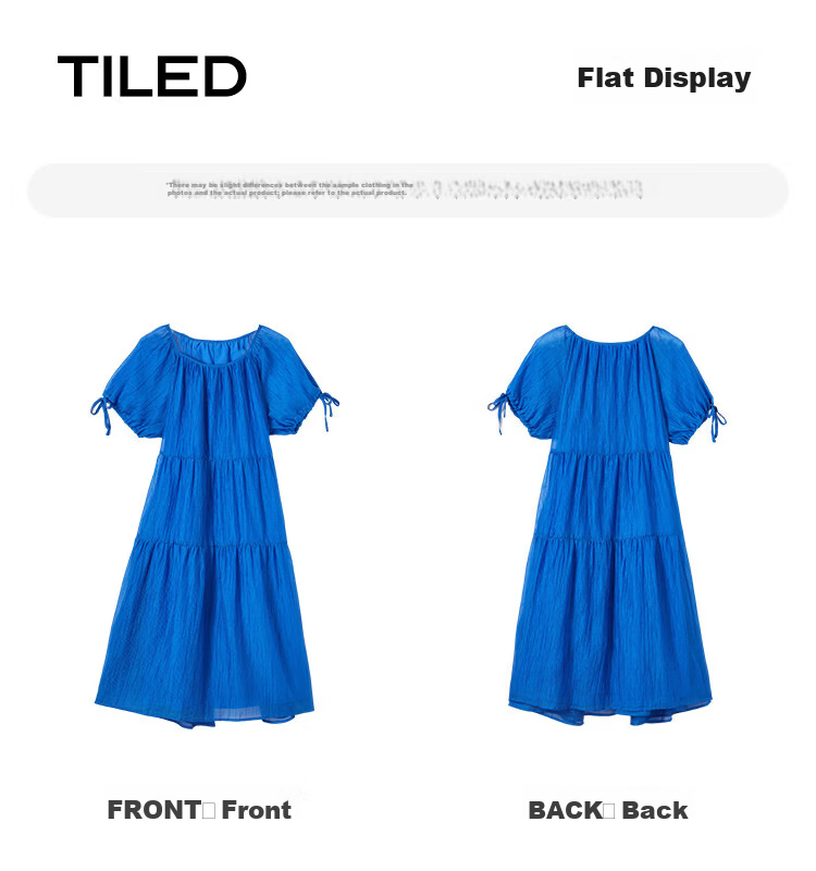 Dme Relaxed Fit Round Neck Long Dress Summer Vacation Fabric Textured Sleeve Cuff Drawstring Design Dress 29