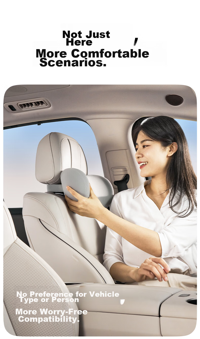 CICIDO Adjustable Car Headrest Neck Pillow Seat Cushion Premium Driver Lumbar Support Pad 13