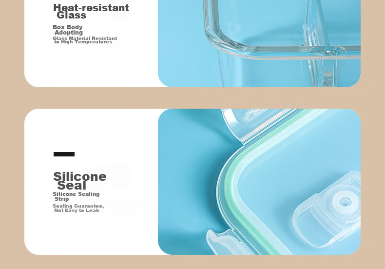 BJ High Borosilicate Glass Lunch Box for Office Workers, Microwave-Safe And Refrigerator-Ready Food Storage Container, Round 650ml 20