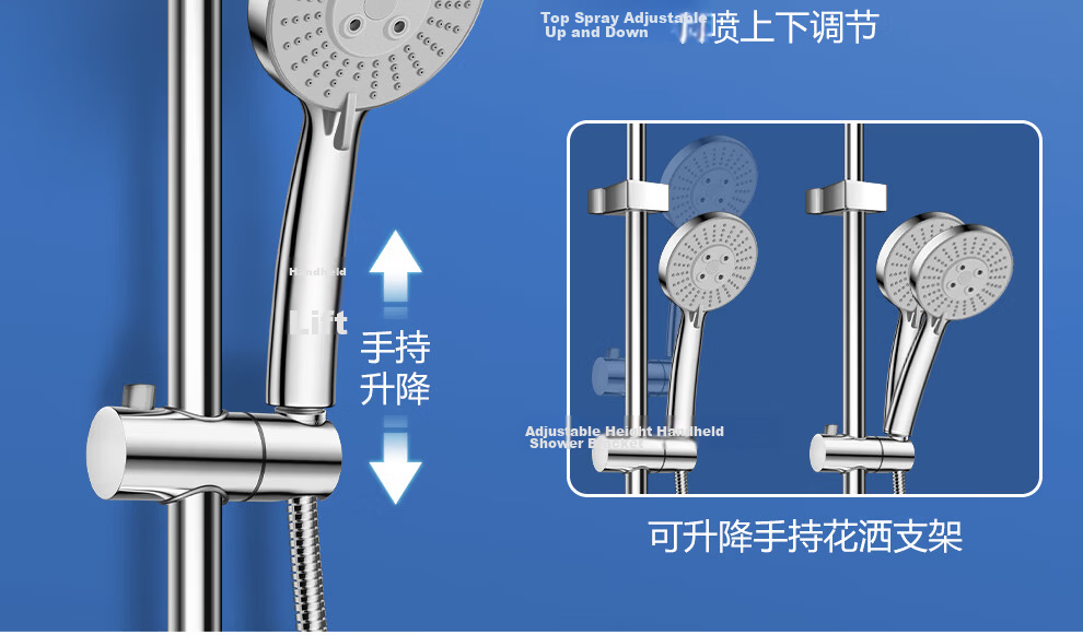 Larsdan Shower Set Three-Function Shower Head All-Copper Main Body Faucet Pressurized Shower Set LD6636 25