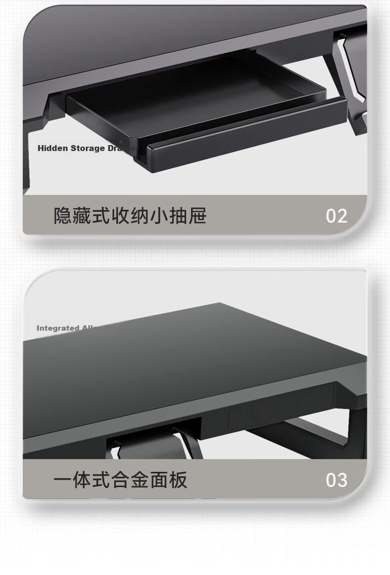 ICE COOREL Monitor Riser Desk T2 Aluminum Alloy Panel Computer Stand Monitor Screen Riser Desktop Computer Desk Bracket 11