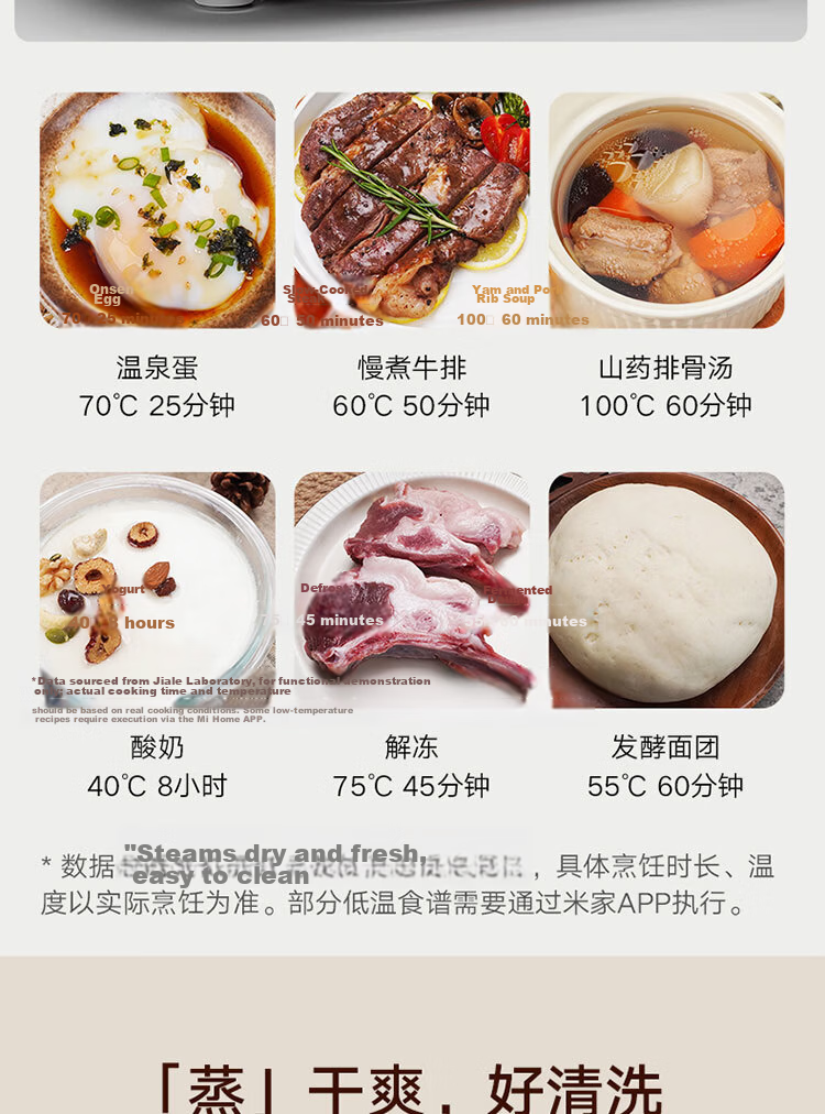Mijia Xiaomi Smart Multifunctional Electric Steamer Cooker Egg Boiler Household Multi-Purpose All-in-One Machine Steamed Fish Buns Grains Food-Grade Material Double-Layer Large Capacity 12L 17