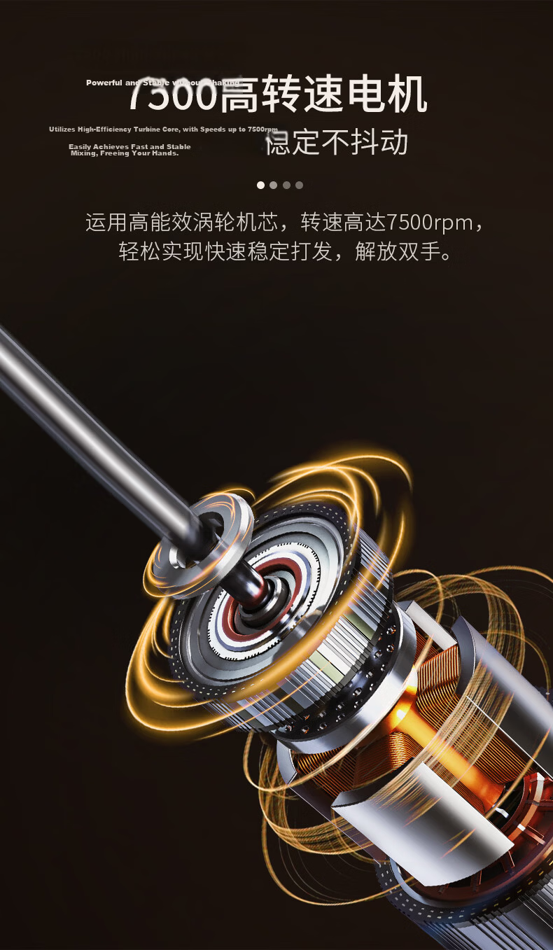 CLITON Rechargeable Electric Coffee Milk Frother Whisk Mixer Stick Milk Foam Maker 11
