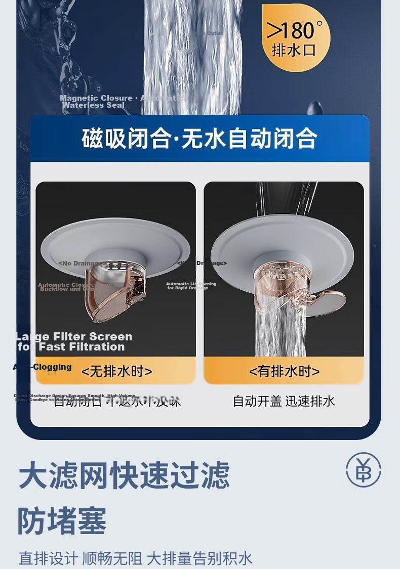 Bingyou Anti-Odor Floor Drain Core Universal Bathroom Insect-Proof Hair Filter Drain Pipe Anti-Backflow Odor Sealing Cover 5