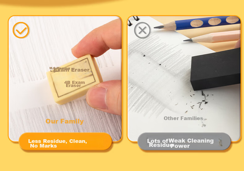 M&G Stationery 30 Pieces 4B Medium Erasers, Student Art Drawing Exam Erasers, Yellow AXP96631 7