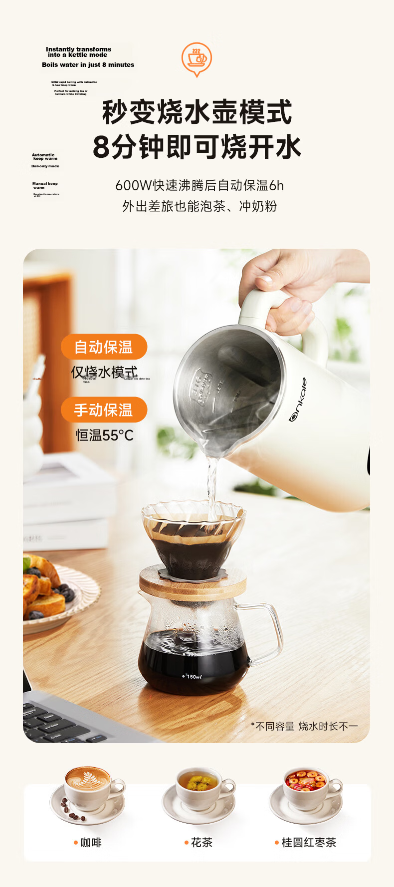 Ankale Blender, No Coating, Home Small Mini 2-3 Person Soy Milk Maker, Fully Automatic No-Cooking Multi-Grain Quiet No-Soak No-Filtration Food Processor Juicer AJL-PB10E 13