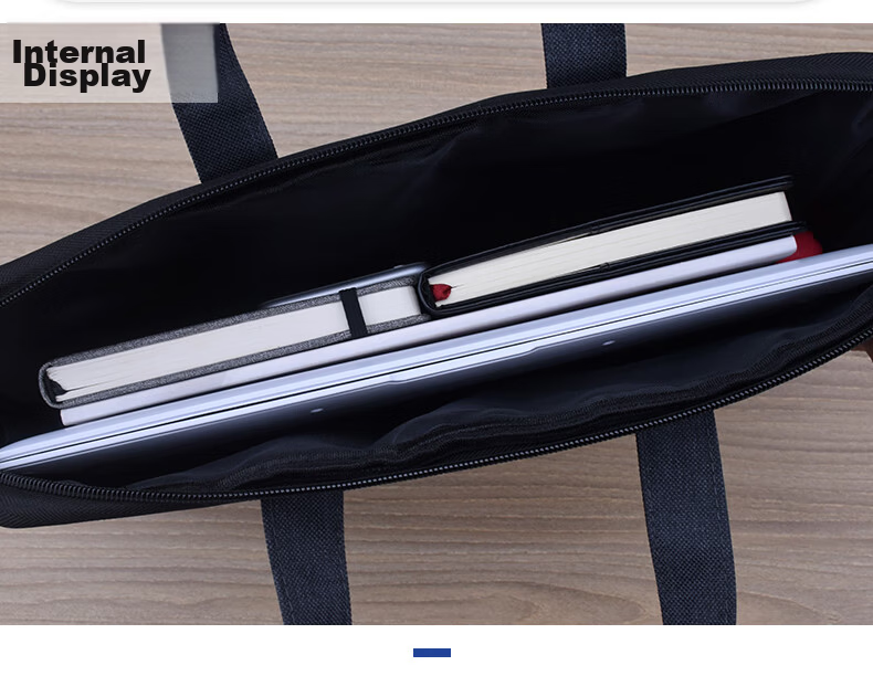 Bailiwen BK8635 Black Thickened 3D Briefcase/Handbag/Business Bag/Document Bag/Zipper Bag/Commuter Handbag/Meeting Bag 5