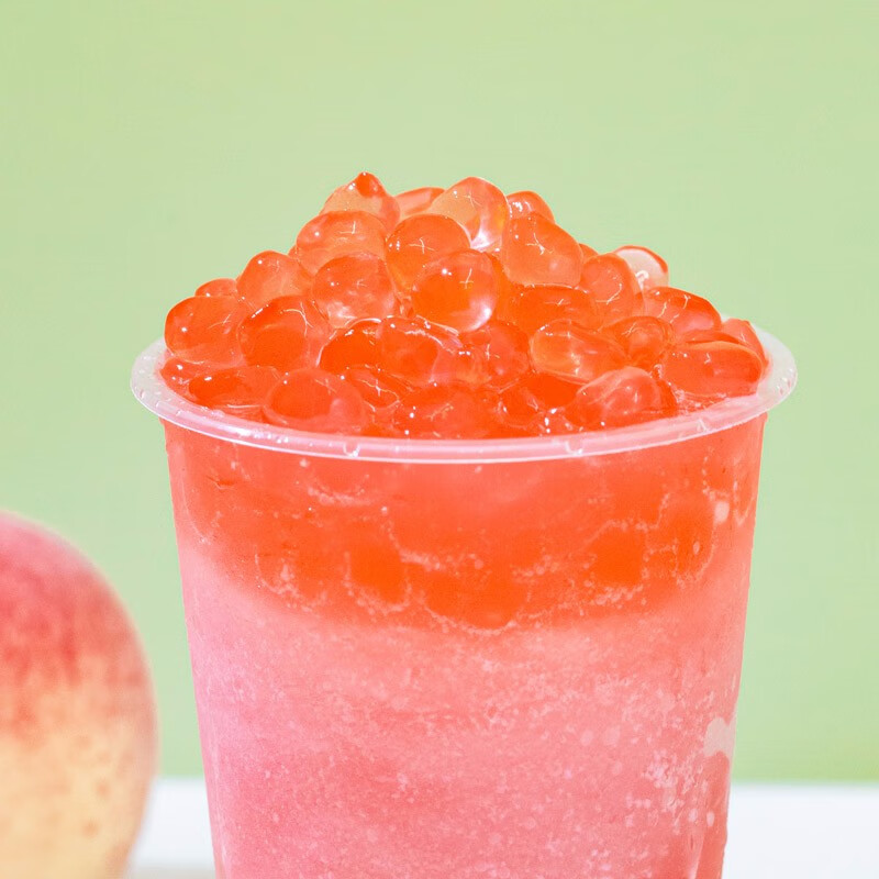 云山半寒天晶球脆波波粉桃味杨枝甘露奶茶免煮珍珠开袋即食甜品啵啵500g