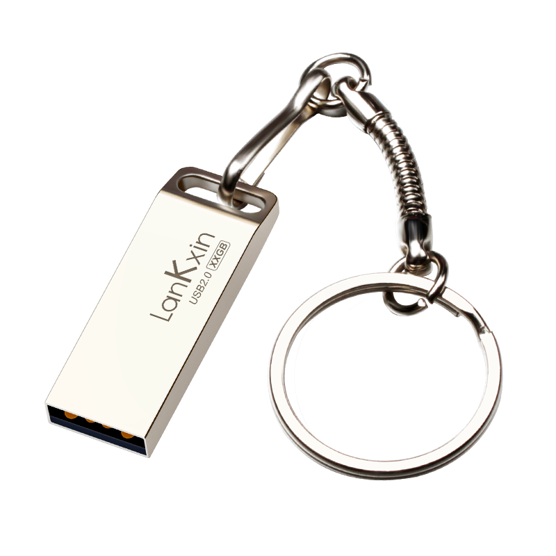 Lankexin (LanKxin) 64GB USB2.0 Flash Drive B8 Silver Metal Compact Portable Waterproof Universal Computer Thumb Drive