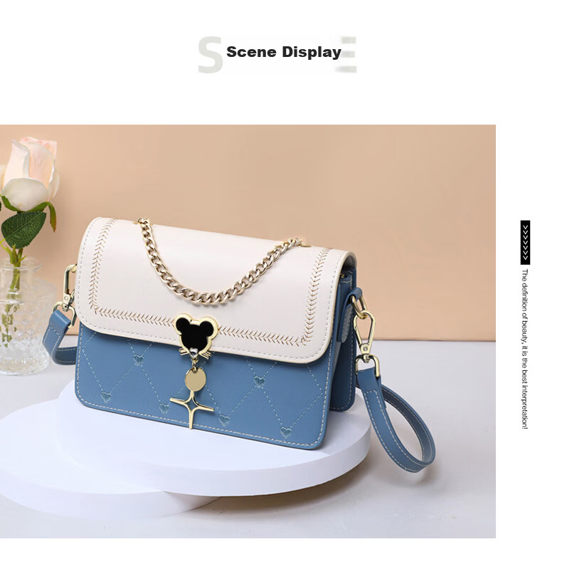 Love Sea Cowhide Leather Women's Shoulder Bag Crossbody Bag Trendy Underarm Bag Boutique Birthday Gift High-End Feel for Girlfriend Wife 27