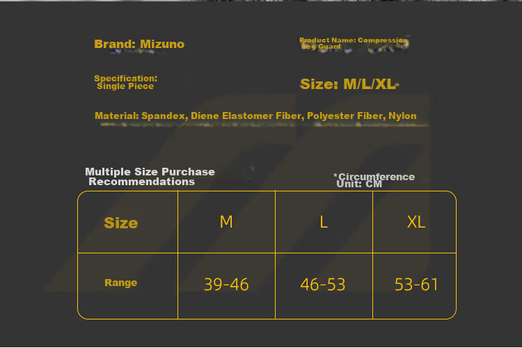 MIZUNO Thigh Protection for Men And Women, Sports Leg Guards, Running Basketball Equipment, Knee Pads, Socks 032-M Single Piece 5