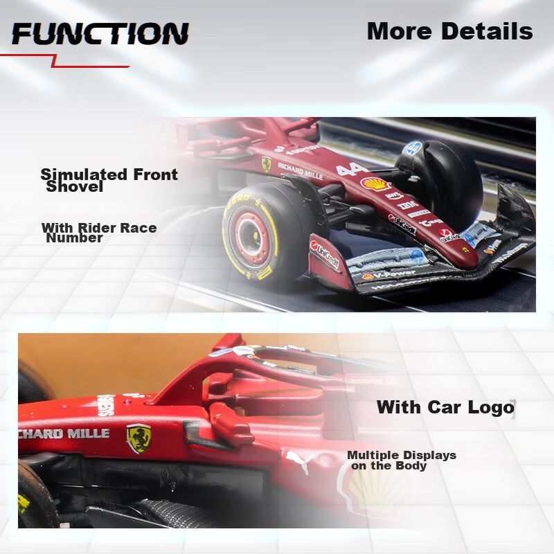 Bburago 1:64 Ferrari SF25 Hamilton No.44 Racing Car Alloy Toy Model 6
