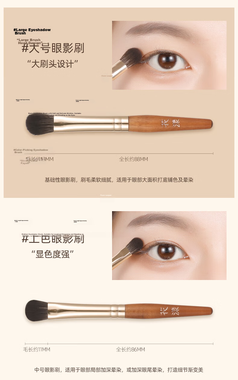 Huayang Portable Brush Set with 5 Multifunctional Brushes for Eyeshadow, Nose Shadow, Blush, And Cosmetics - Perfect for May Day Outings 18
