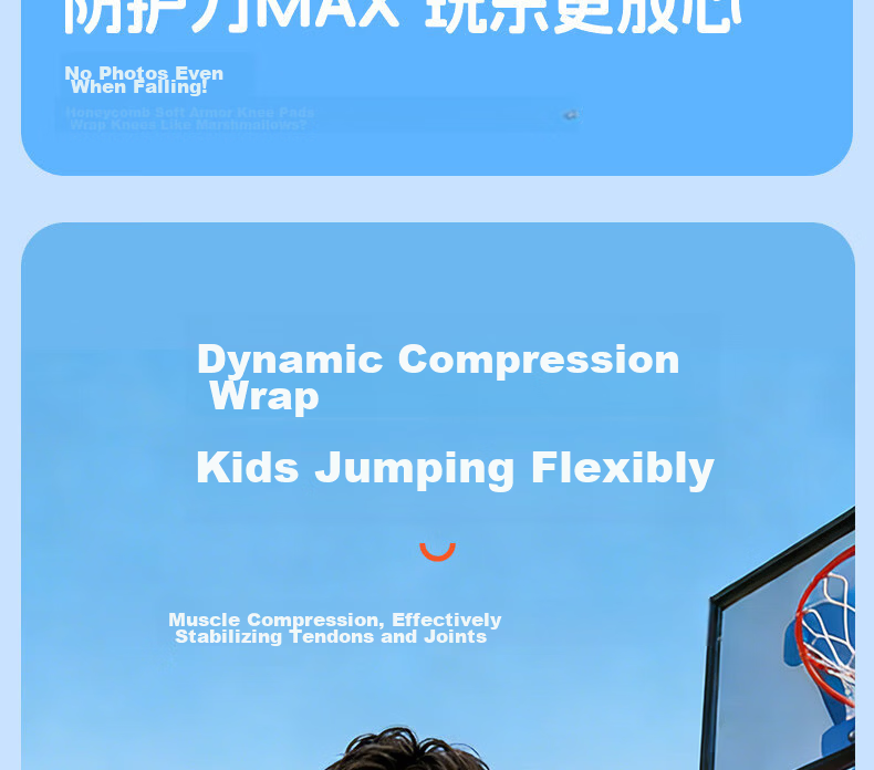 LI-NING Kids Sports Knee Pads Professional Protective Basketball Honeycomb Impact Resistant Knee Guards Patella Running Anti-Fall Leg Protection 9