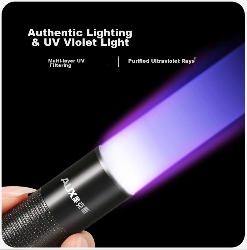 Aokesi UV Light, Wood's Lamp, Cat Ringworm Light, UV Black Mirror for Cat Urine Inspection, Fluorescent Agent Detection Flashlight 10