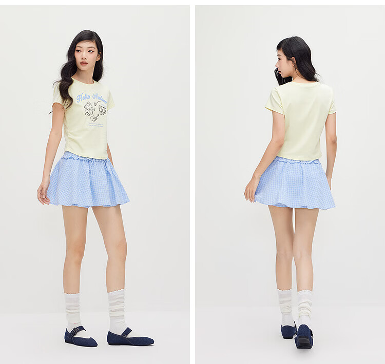 Semir Cooling T-Shirt | Luo Xiaohei Short Sleeve T-Shirt for Women Summer Short Slim Fit Shoulder 2026 Fun Clothing 109326100044 29
