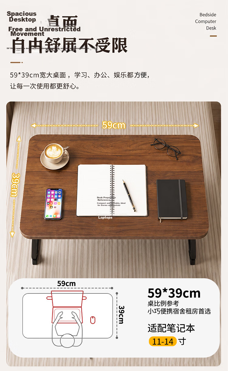 Hakkai Bird Folding Bedside Table Laptop Desk Dormitory Computer Study Desk Student Desk Window Seat Study Table 5