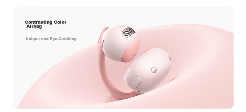 BASEUS MC2 Air AI Translation Bluetooth Earbuds Clip-On Open-Ear Sports Noise-Cancelling Headset for Huawei Apple Phones Cloud Mist Pink 15