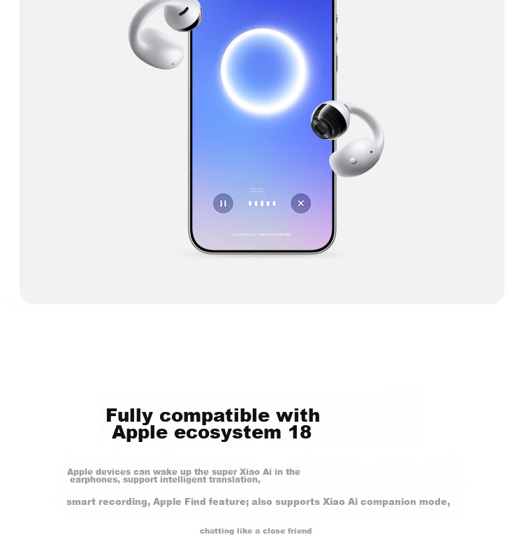 MI Xiaomi Clip-On Bluetooth Wireless Earphones Comfortable and Secure Fit Recommended by Lei Jun Compatible with Apple and Android Phones 36