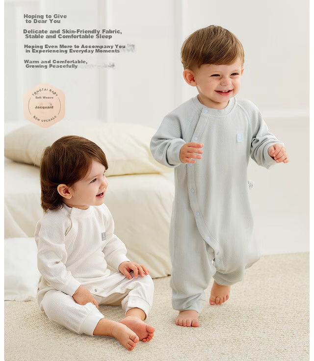 TONGTAI Four Seasons 1-18 Months Baby Clothes Side-Opening Bodysuit TS21J222 Pink 73cm 6