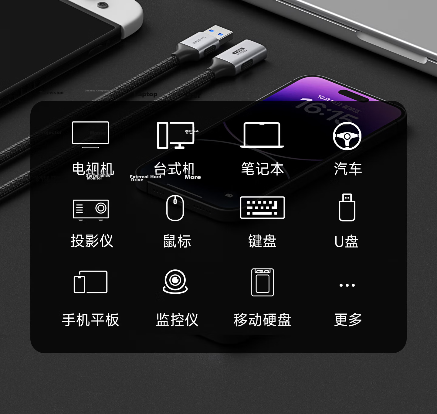Haibeisi USB 3.2 Extension Cable Male to Female Connector for Mouse Keyboard Computer TV Printer Wireless Network Card Car USB Drive Data Charging Cable 18