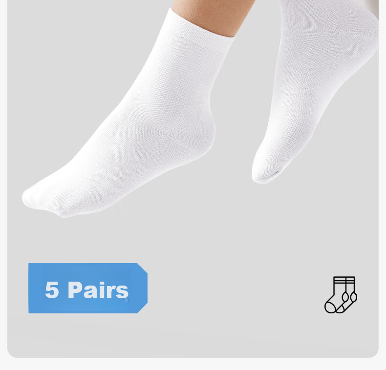 Briars Disposable Socks for Men [Pure Cotton 10A Antibacterial] Summer Short Socks, Odor-Resistant, Large Size Mesh Socks, Mixed Colors, 5 Pairs Pack 3